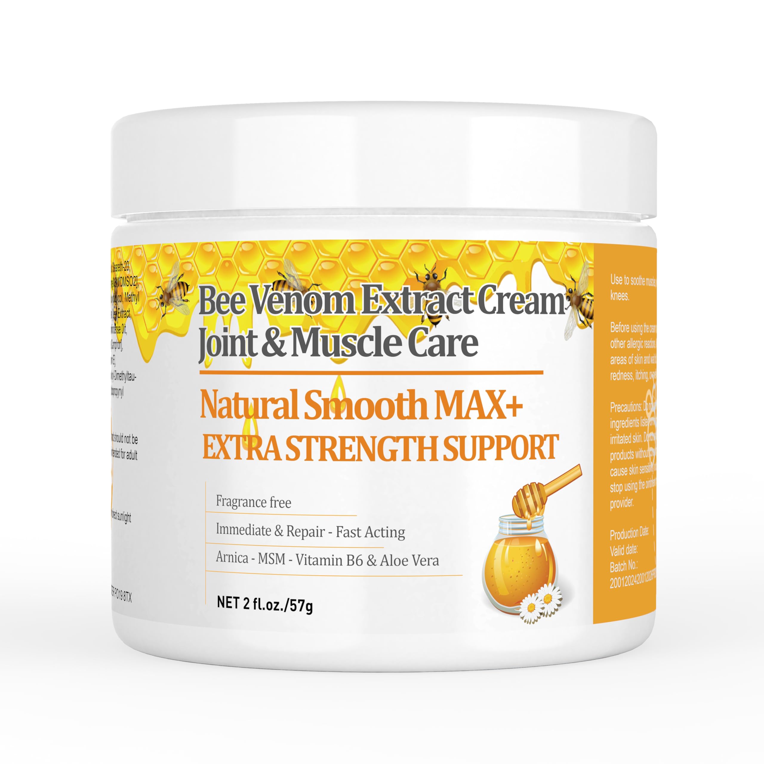 Pure Bee Venom Joint, Muscle & Bone Cream, Instant Relief, Back, Neck, Hand, Feet, Knee, Muscle, Shoulder, Ankle, Foot Discomfort, for Adults and The Elderly,