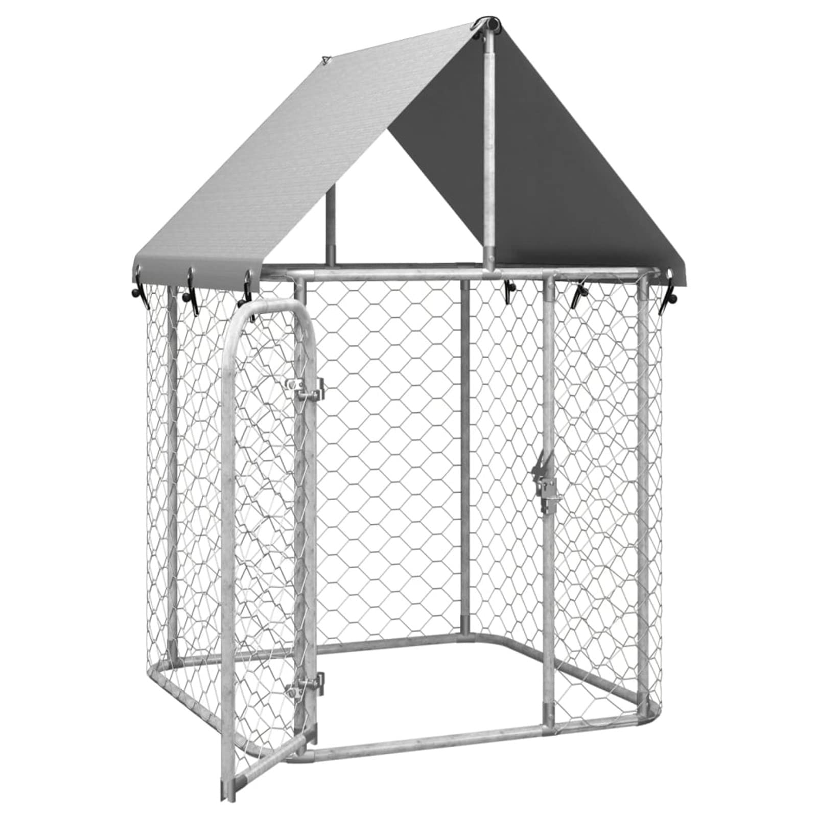 Gabbia per Cani da Esterno con Tetto, Box per Cani, Recinto da Esterno, 100x100x150 cm