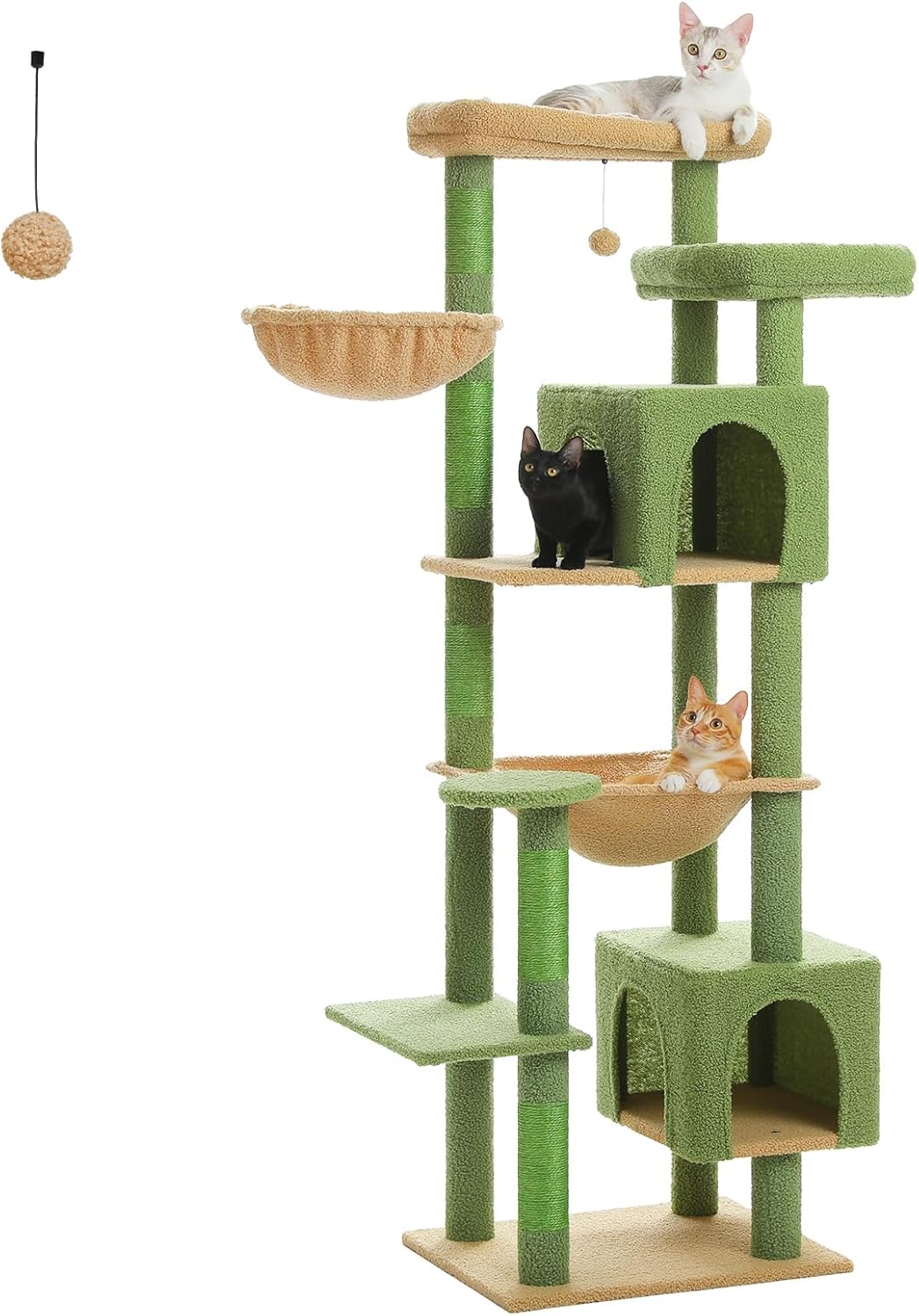 PETEPELA 69" Cactus Cat Tree for Indoor Large Cats, Large