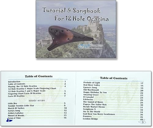 Miniatura 5 de OcarinaWind "Lotus" 12 Hoyos Ocarina, Alto C Ocarina, Pintura a mano Lotus