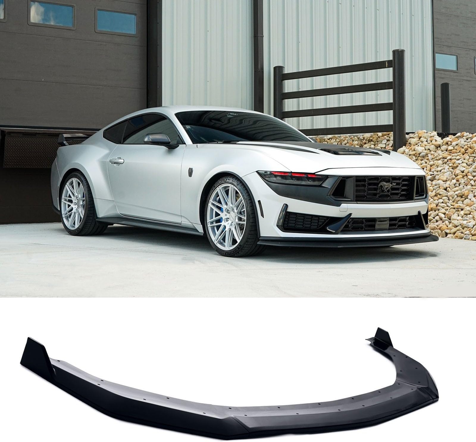 Front Bumper Lip Splitter for 2024-2026 Ford Mustang Dark Horse 3PCS. (Gloss Black)
