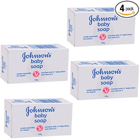 Johnson & Johnson Baby Bar Soap White 100G. (Pack 4)