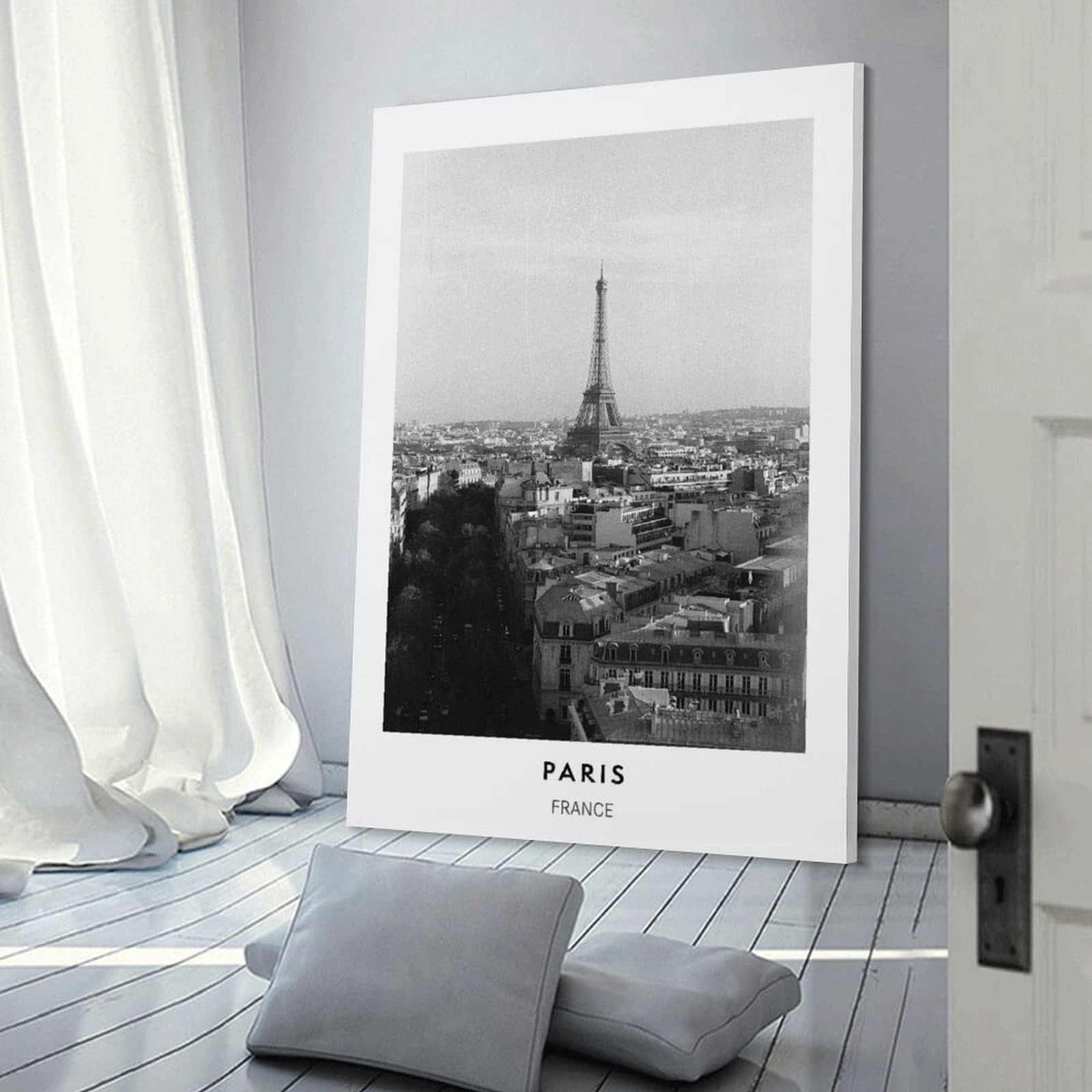 Canvas Art Print Eiffel Tower Paris, 24x36inch(60x90cm), for Office, Study Or Home Workspace, Home Office Artwork with Decorative Appeal