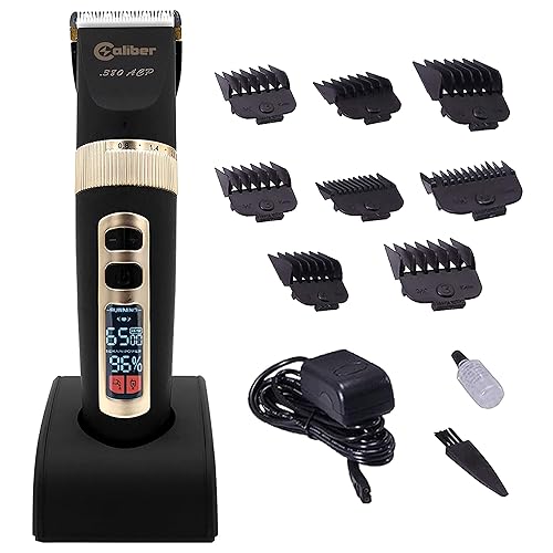 Caliber Pro - .380 ACP - Juego de cortapelos eléctrico profesional de peluquero y estilista - Corte y recorte silencioso de barba - Batería LED e
