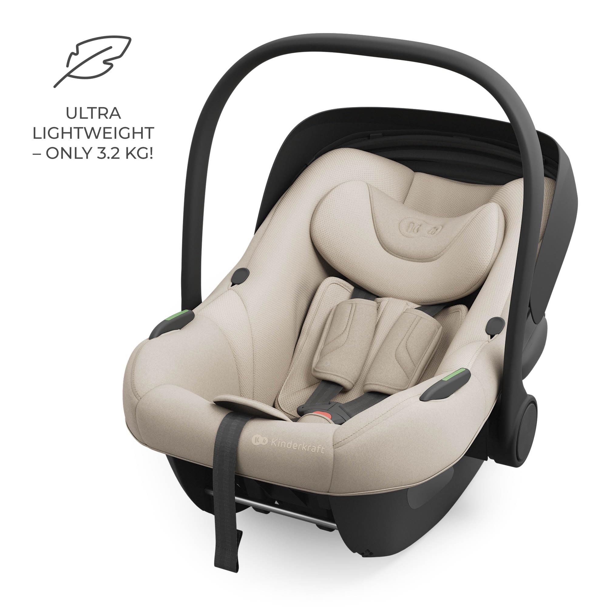 Kinderkraft ENDURA SAFE FX I-LITE fotelik dziecięcy z podstawą, i-Size, obrotowy, ISOFIX, ERGO PAD, system modułowy, waży tylko 3,2 kg, 5-punktowy pasek, od 0 do 12 lat, czarny