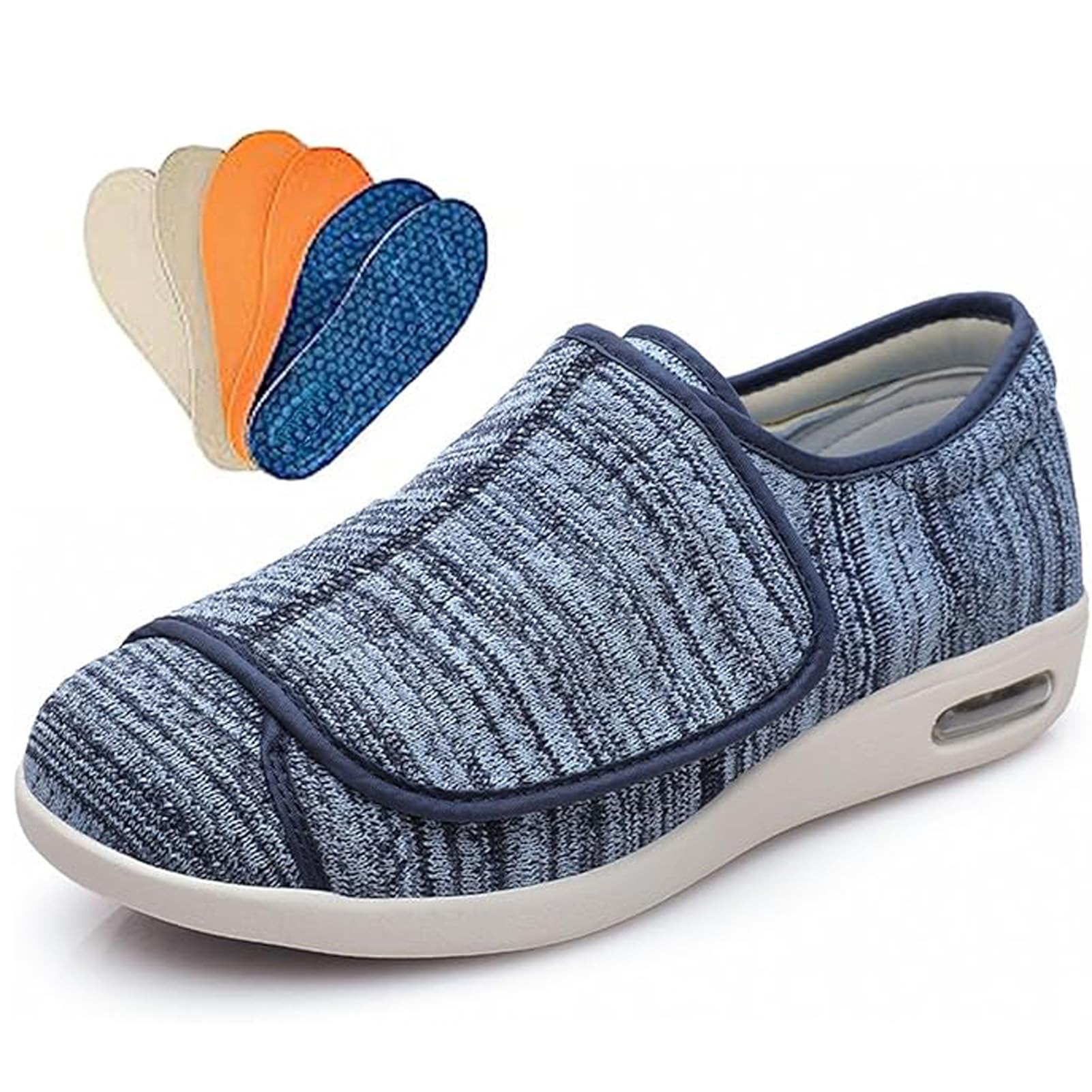 Extra brede wandelschoenen, lichtgewicht comfortabele ouderenschoenen, orthopedische comfortabele casual pantoffels, met verstelbare sluiting, ideaal voor diabetes, oedeem, gezwollen voeten