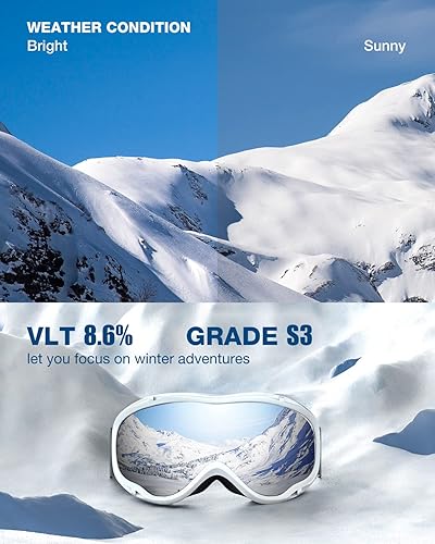 Miniatura 2 de ZIONOR Lagopus Gafas de protección UV para esquí y snowboard, antiniebla, para hombres, mujeres, jóvenes