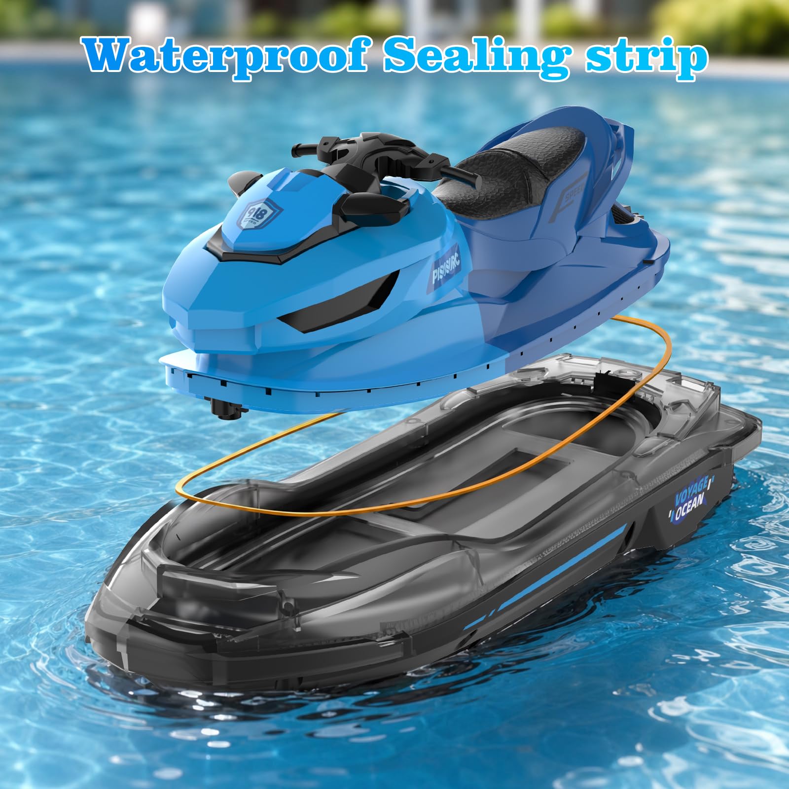 Barca RC, Barca Radiocomandata Per Bambini & Adulti, Barche RC Per Piscina E Lago, Barche Acquatiche Con Luci LED, Nave RC Elettrica Con Batteria Ricaricabile, Regalo Per Ragazzi, Ragazze