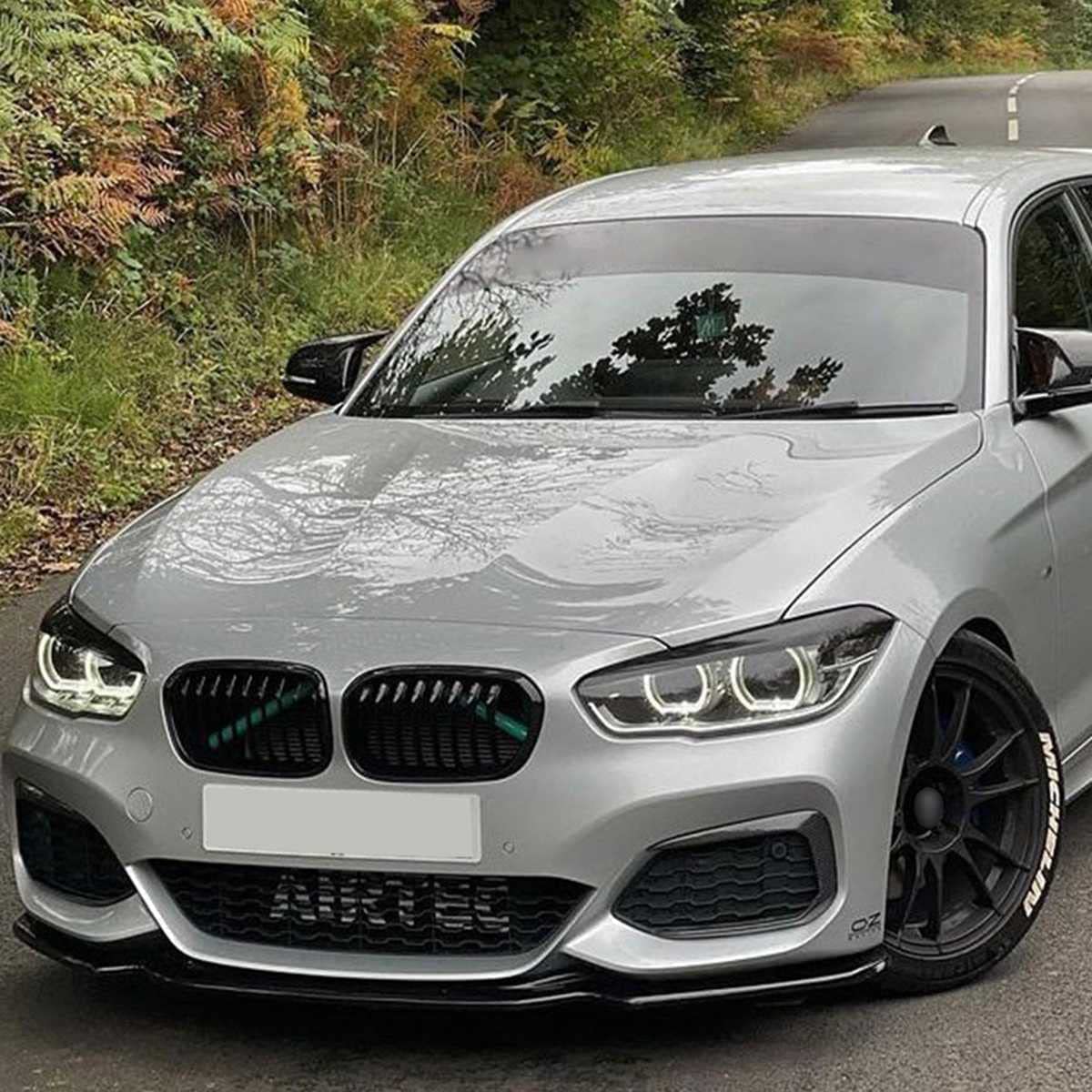 Coche AleróN Delantero Para B-MW 1 Series F20 F21 M-Pack 118i 120i 2015-2019, Labio Parachoque Spoiler Lip Trim Splitter Difusor Kit Cuerpo ProteccióN Accesorios