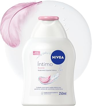 NIVEA Sabonete Líquido Íntimo Suave 250ml, Limpeza Delicada, Mantém pH Natural, Extrato de Camomila, Cuidado Calmante, Uso Diário