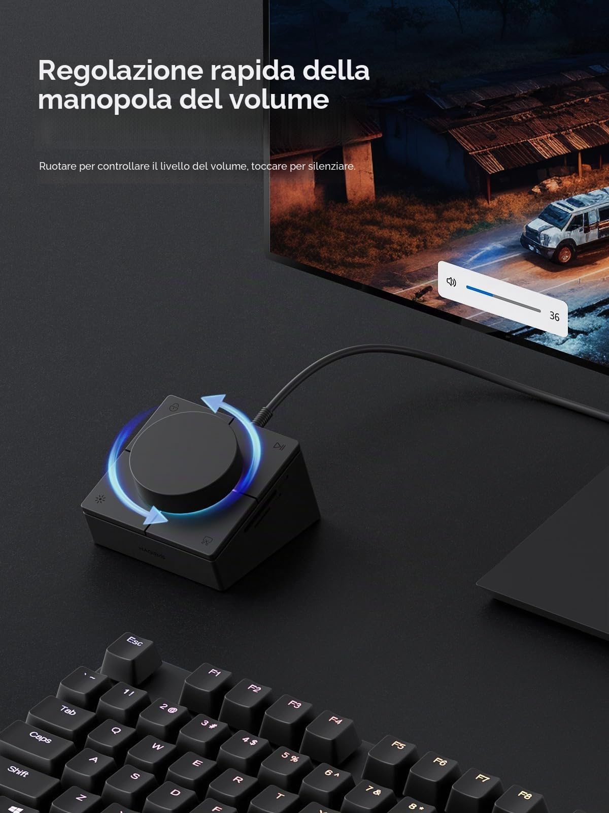 Hagibis Hub USB C con pulsanti di scelta rapida, docking station RGB Type-C con USB-C da 5 Gbps, 2 USB 3.0, jack da 3,5 mm, SD/Micro SD3.0, USB2.0 per MacBook iPad Pro Laptop (Black AG)