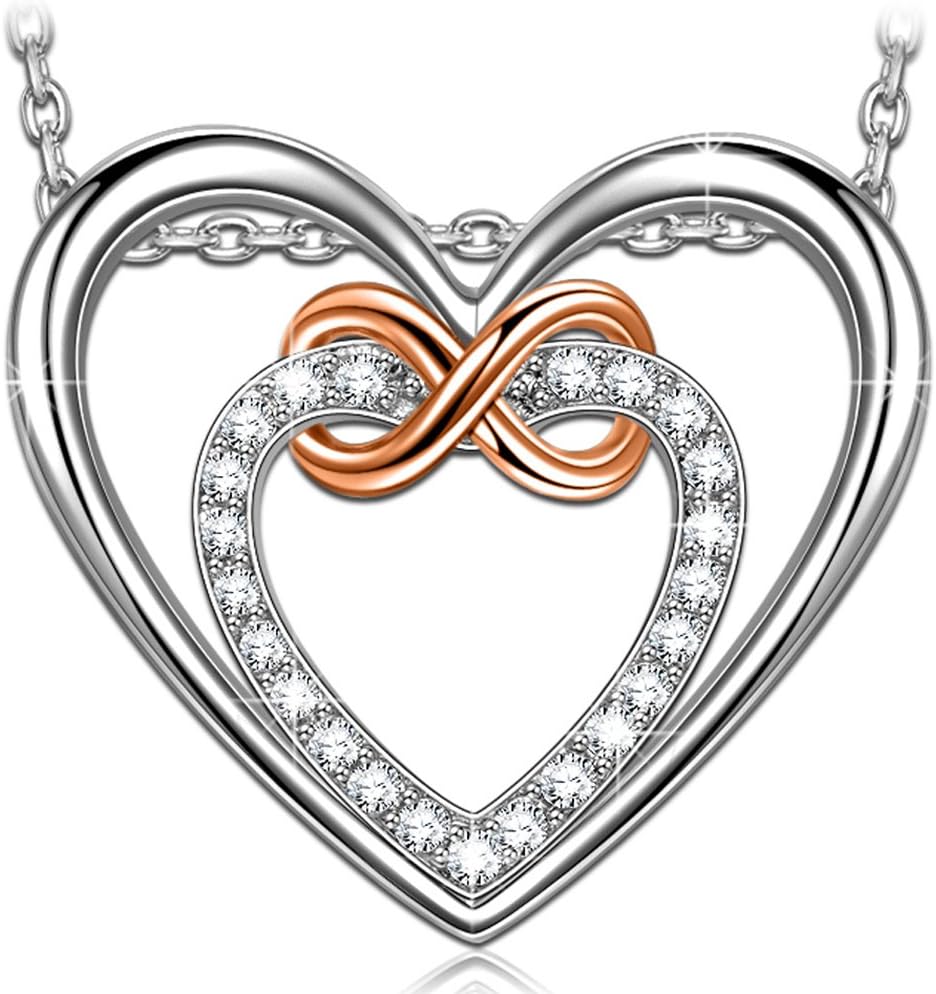 PN PRINCESS NINA Valentines Day Jewelry Gifts for Mom Silver Necklace Pendant Necklace Gift Box Jewelry Box Jewelry for Women Anniversary Birthday Gifts for Women Girlfriend Mom Wife Daughter Her Ladies