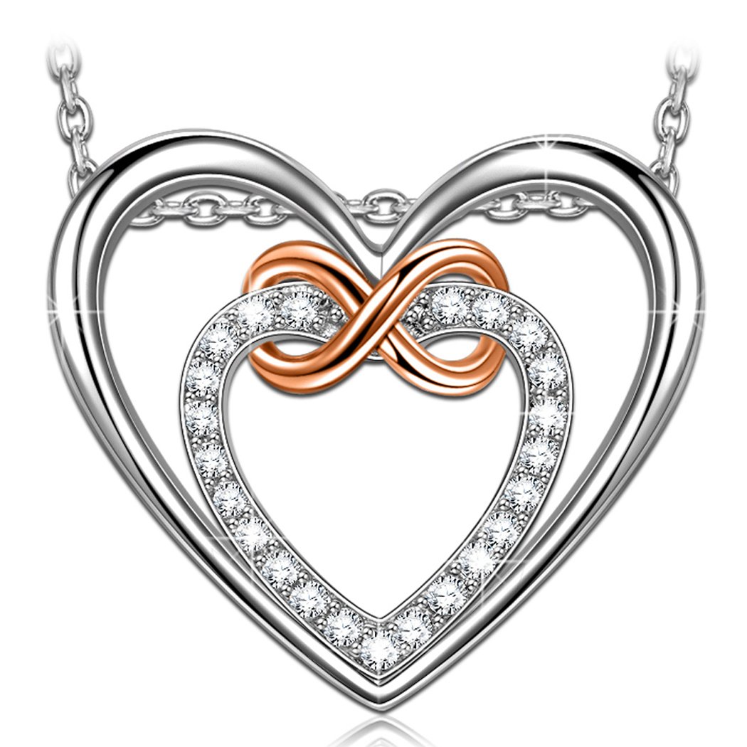 PN PRINCESS NINA Valentines Day Jewelry Gifts for Mom Silver Necklace Pendant Necklace Gift Box Jewelry Box Jewelry for Women Anniversary Birthday Gifts for Women Girlfriend Mom Wife Daughter Her Ladies