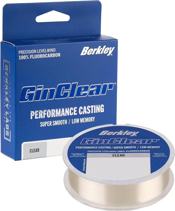 Berkley GINCLEAR Fluorocarbon Fishing Line, Clear, 6lb, 200 yd, Superior Casting, Super Smooth, Low Memory
