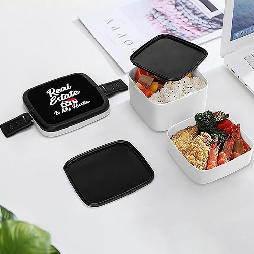 Miniatura 7 de Real Estate is My Hustle - Lonchera Bento de doble capa para adultos, a prueba de fugas, contenedores de viaje con cuchara para comida caliente en