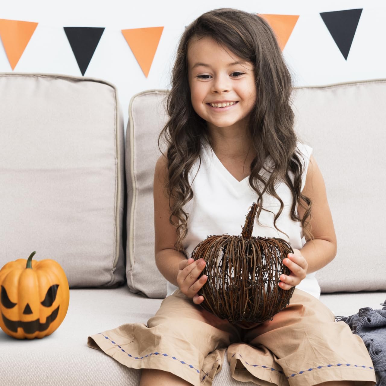 Cabilock Rattan Pumpkin Decoration - Handmade Woven Pumpkin for Fall Decor Ideal for Halloween Party Centerpiece Dark Brown 9.84 X 8.66 X 8.66 Inches