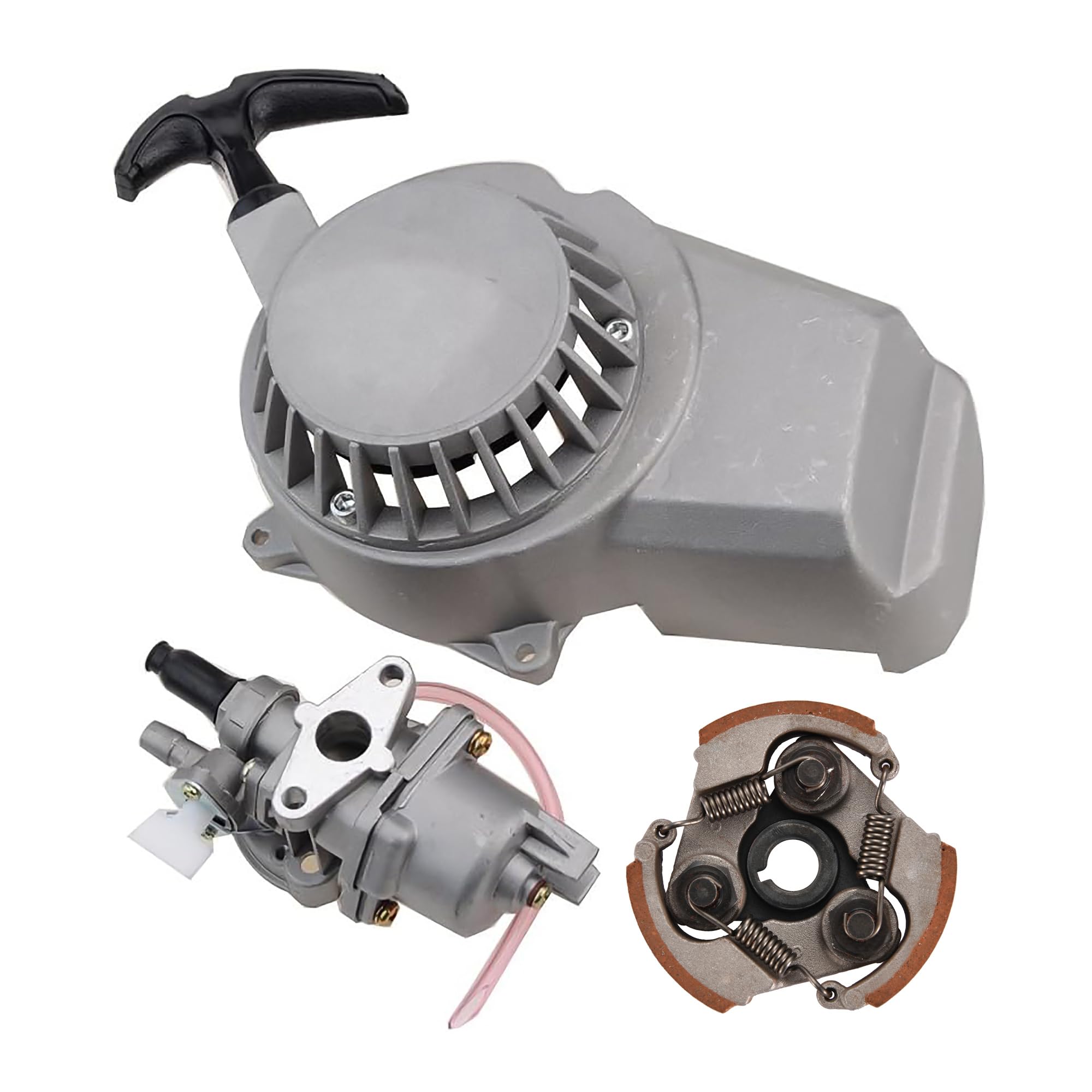 GOOFIT 2 Tiempos 13mm Minimoto Carburador Motor con Cambios Embrague con Arranque y Piezas Reemplazo Para 23cc 33cc 43cc 47cc 49cc Pocket Bike Quad Desbrozadora Dirt Pit Bike Super Bike Motocross ATV