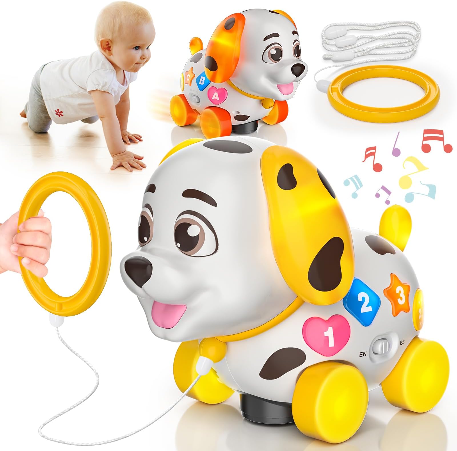 Baby & Toddler Musical Puppy Toys + Wooden Magnetic Chess Set