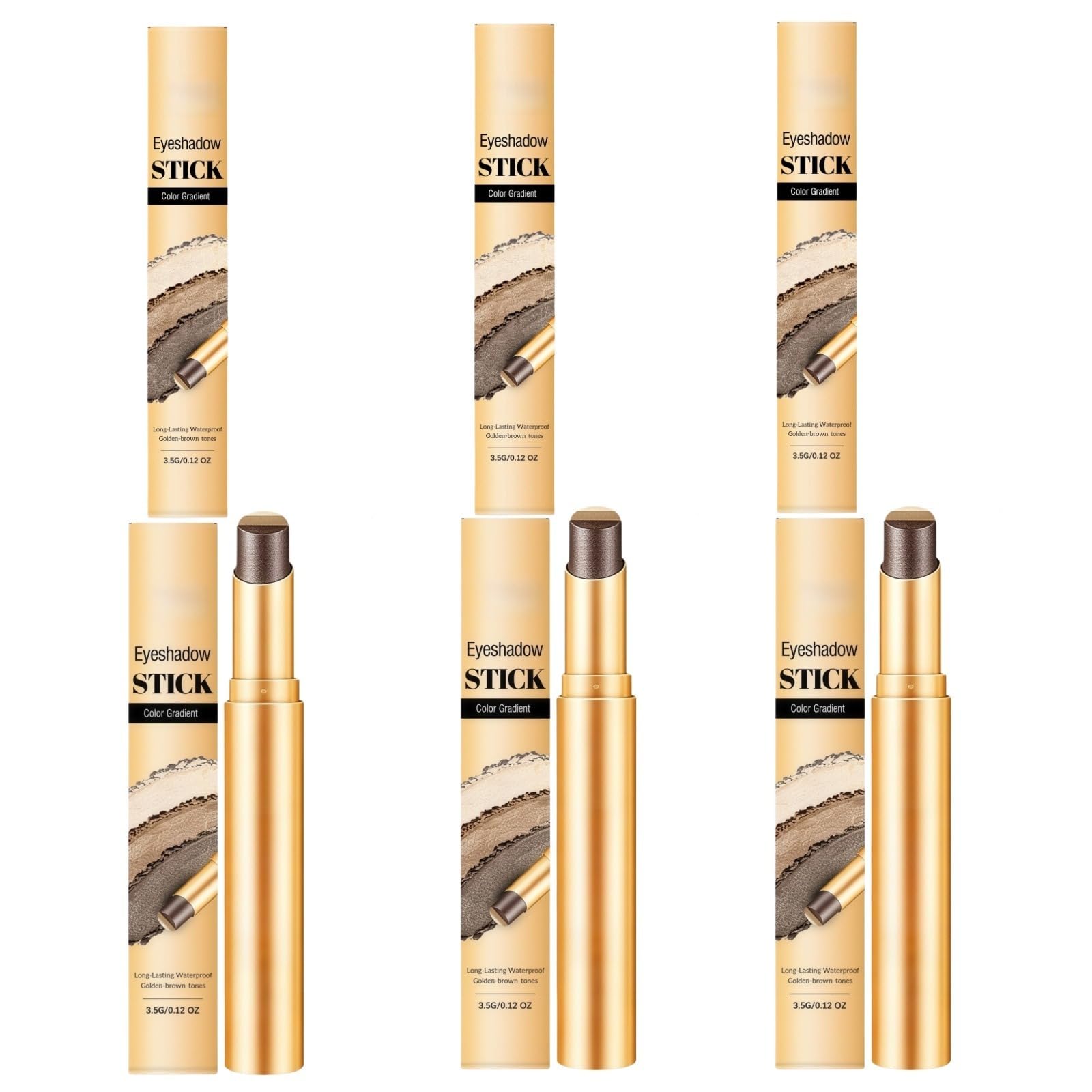 Lidschattenstift, Farbverlauf, 3 Farben, matt, glitzernd, wasserfest, langanhaltend, Anti-Falten und einfach aufzutragen, geeignet für tägliche Make-up-Resukturierungen,