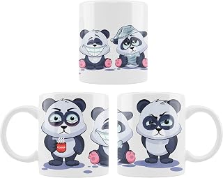 mug HAPPY PANDAS - ceramic Super Mug - Novelty Office Birthday Christmas Coffee Gift Tea Cup Present Funny Mug