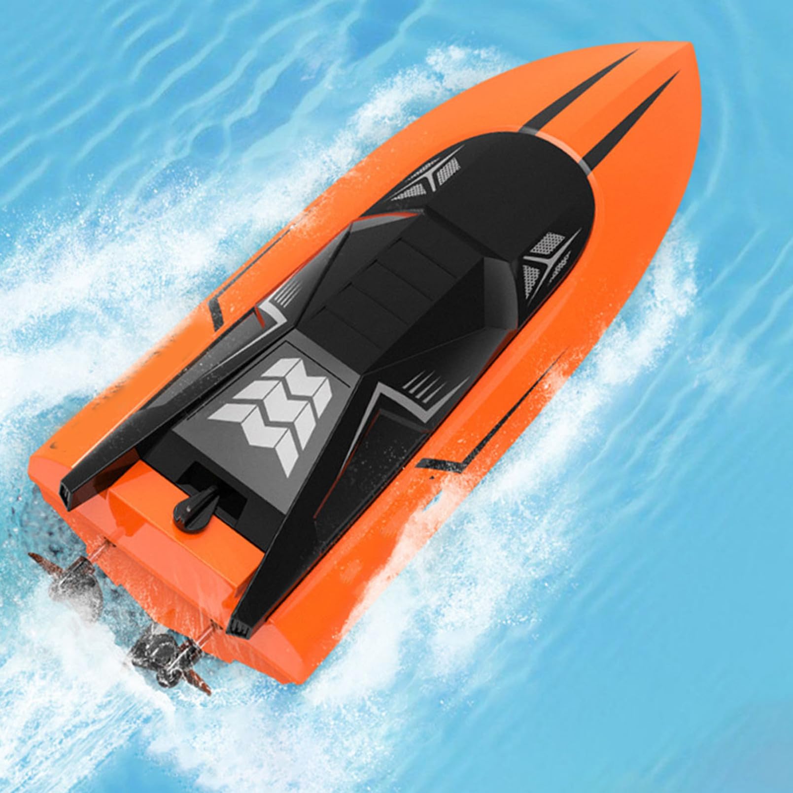 Toyvian 1set Motoscafo Elettrico Radiocomandato Per Design Aerodinamico Piscina e Laghi Colore Arancione
