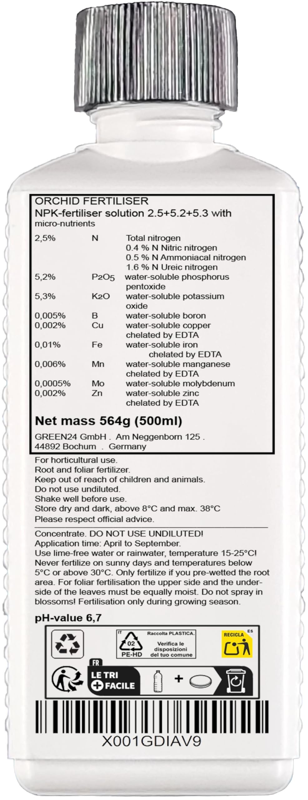 GREEN24 Engrais pour orchidées, engrais liquide de qualité supérieure de la gamme professionnelle.
