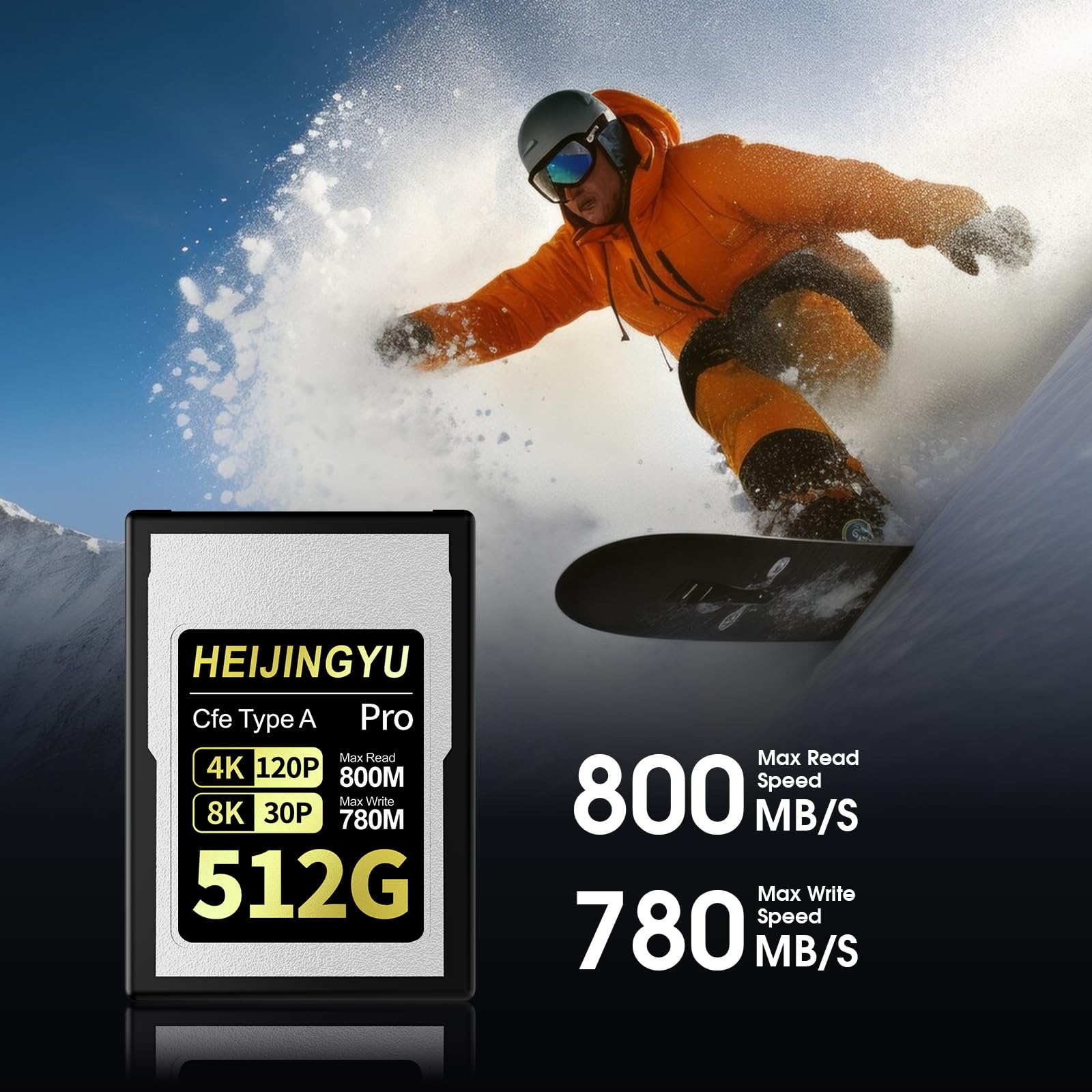 Scheda di memoria CFexpress di tipo A da 512 GB, serie Pro, velocità di lettura fino a 800 MB/s e velocità di scrittura 780 MB/s per registrazione 4K 120P, 8K 30P per fotocamere Alpha & FX