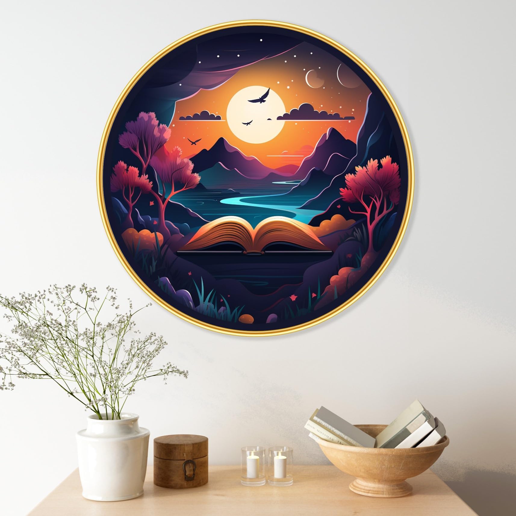 Livin'luxe Sun & Moon Painting - Modern Art -7 Livin'luxe Sun & Moon Painting - Modern Art -7