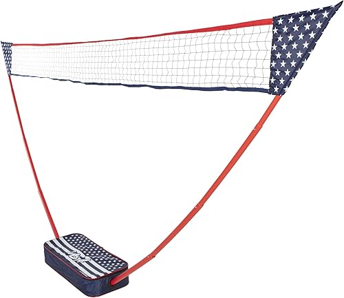 Miniatura 9 de Triumph Sports Juego de bádminton portátil patriótico con base independiente que se instala en cualquier superficie en cuestión de segundos,
