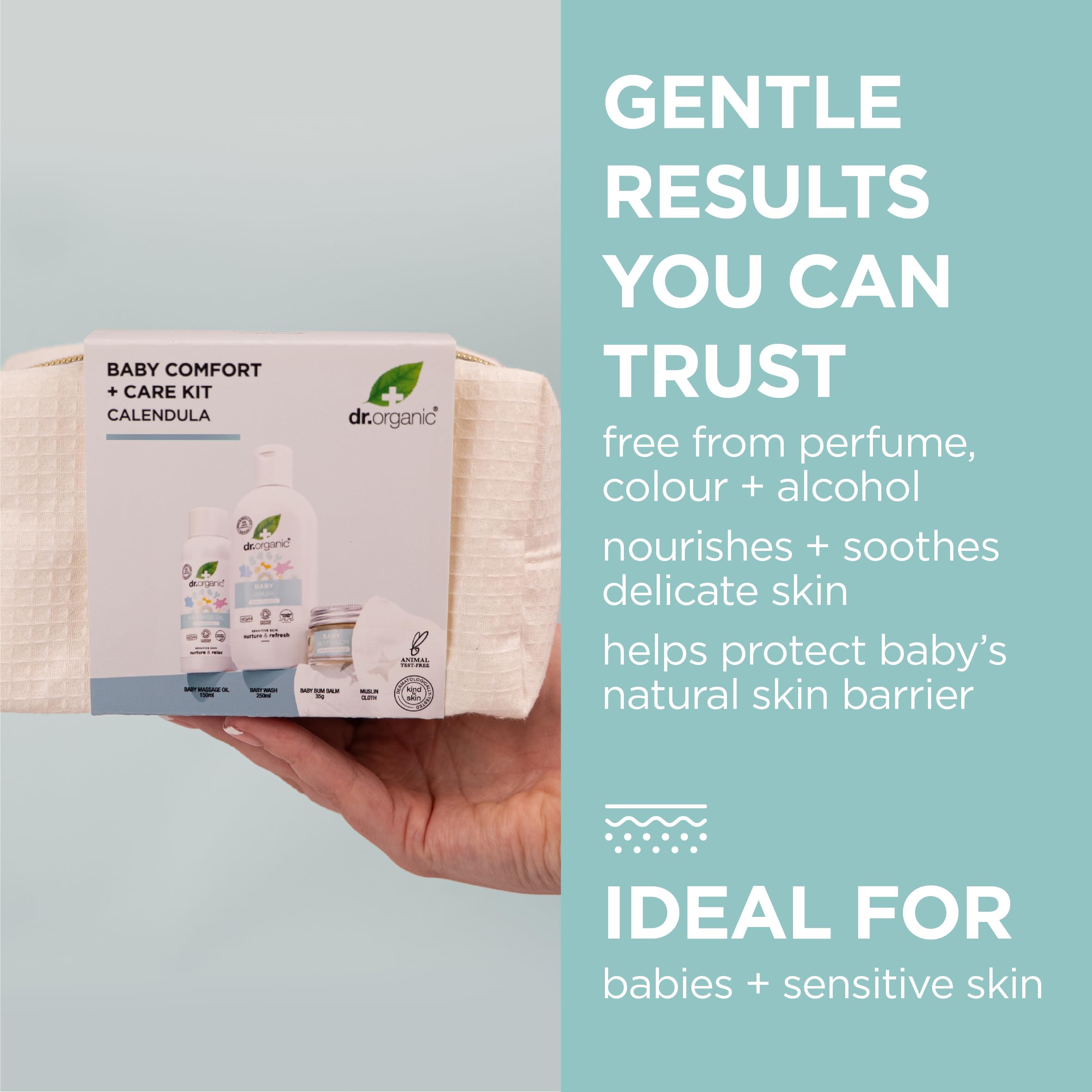 Dr Organic, Calendula Baby Comfort & Care Kit, Women's & Men's Skincare, Baby Essentials, Vegan, Cruelty, Paraben & SLS Free - Image 4