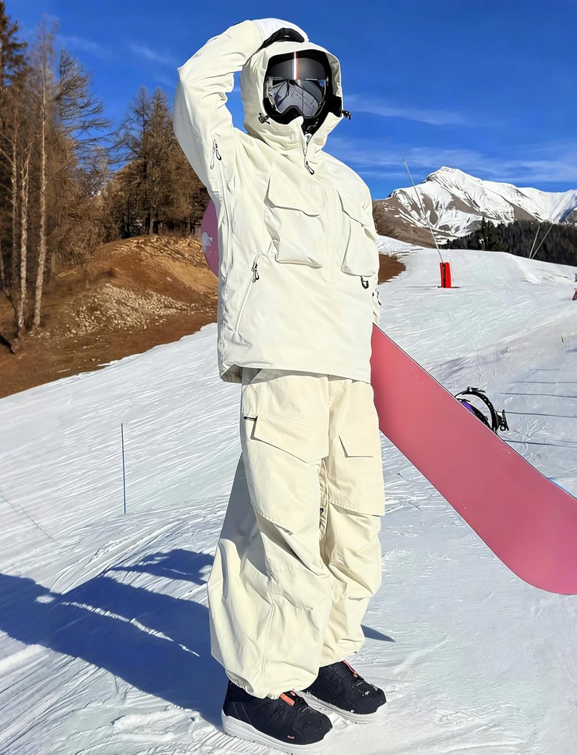 GSOU SNOW Men Snow Pants Baggy Snowboard Pants Women Ski Pants Sport Insulated Loose Waterproof Windproof Winter Hiking Warm - Image 3