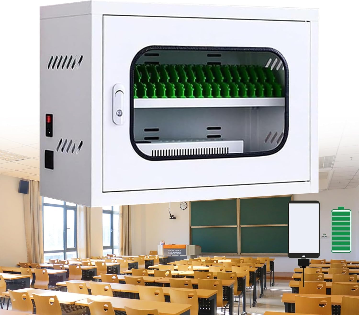 GTHTUHFD Rechargeable Cell Phone Charging Station Lockers 20-Slot Usb Mobile Phone Storage Secure Charging Lockers For Students Portable Cellphone Storage Solution,20 Slots