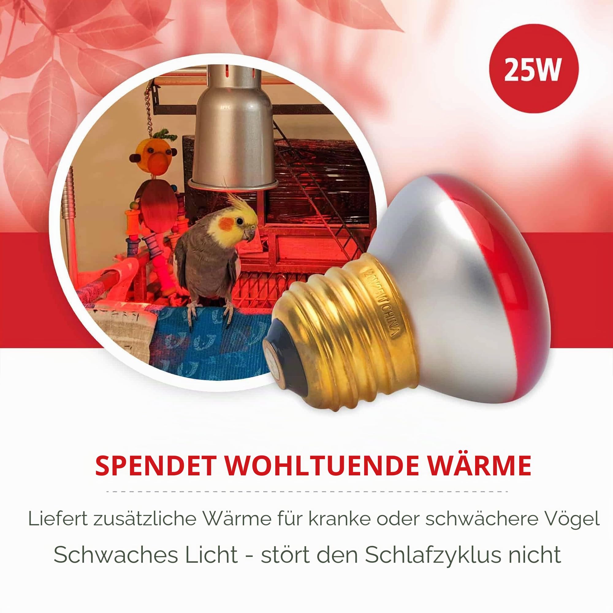 Hari Vision Infrarotlampe für Vögel, 25 Watt
