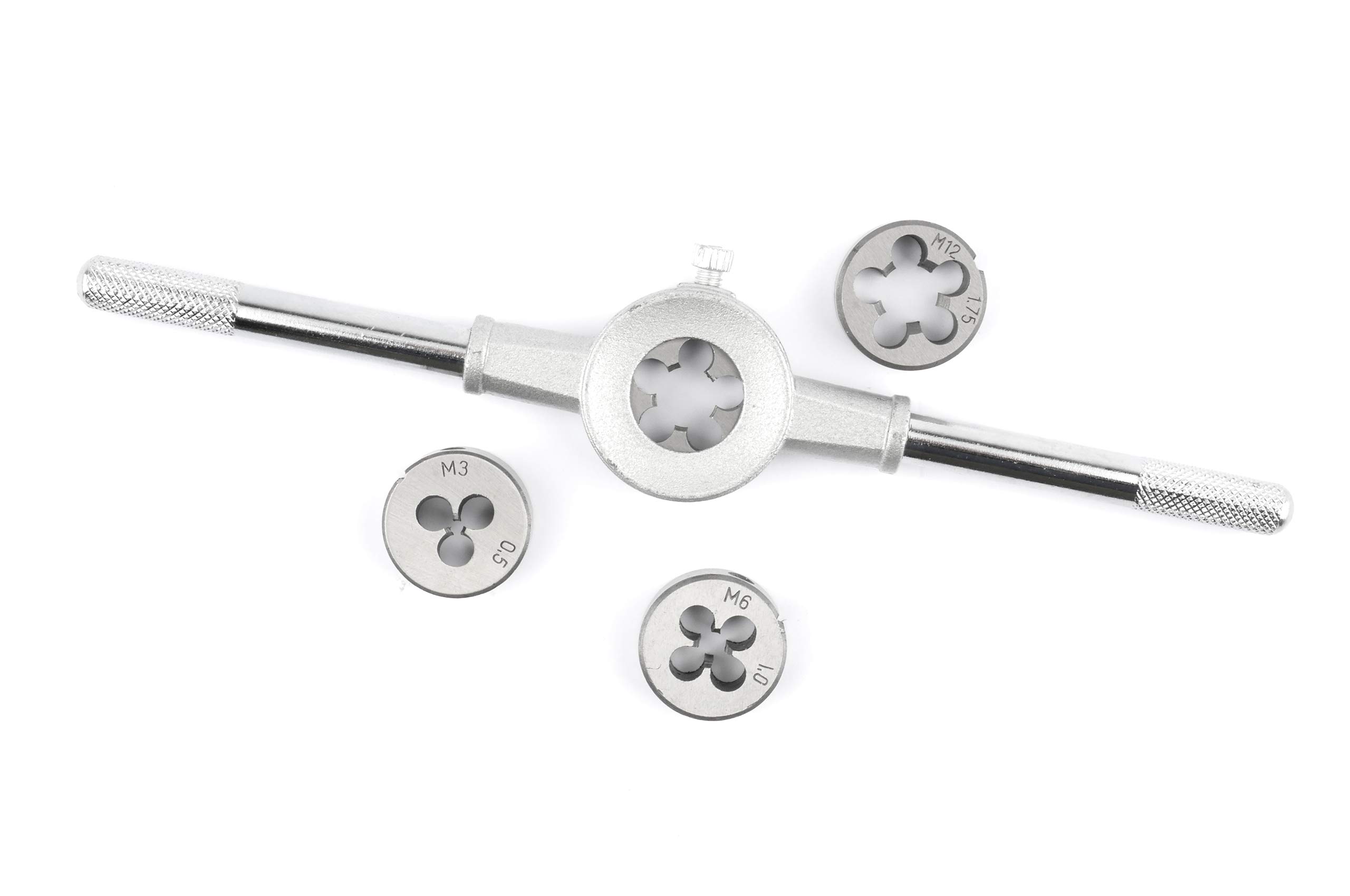 GSR Profi Hand-Gewindeschneider Set, 40-teilig, Gewindebohrer Set M3-M12, Mit Gewindebohrer & Schneideisen, verstellbares Windeisen, Schneideisenhalter, Gewindelehre, Schraubendreher