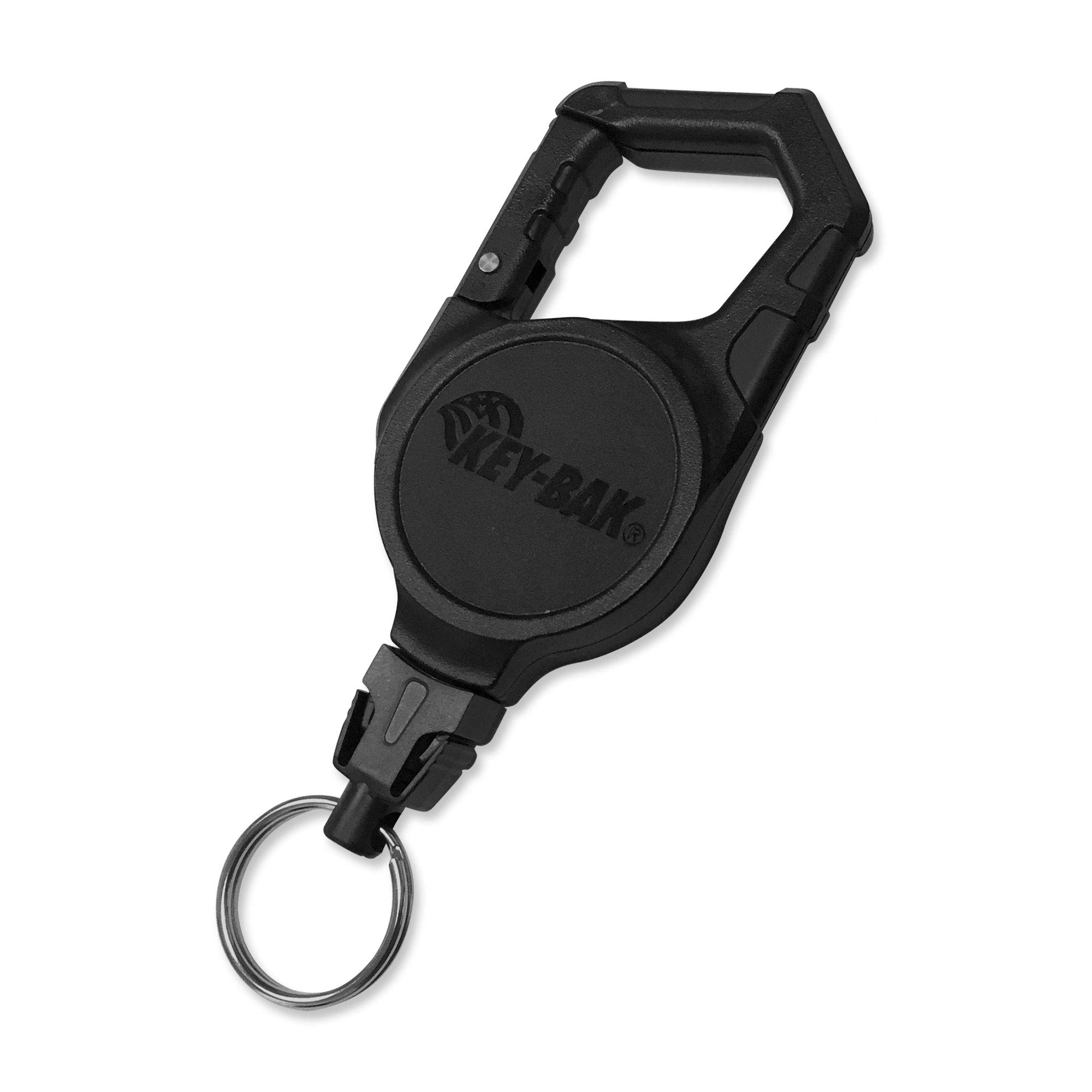 KEY-BAK SD Large Carabiner Retractable Keychain with a 36" Kevlar Cord that Retracts up to 13 oz.