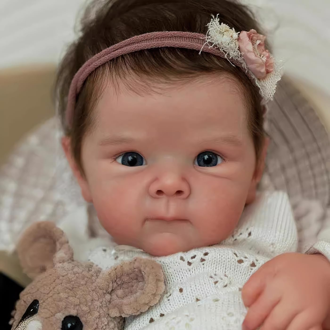 MineeQu 19 Zoll Hand verwurzelt Haar anatomisch korrekte Realistischee Reborn-Baby-Puppen in Vinyl Vollkörper lebensechte Neugeborene Puppe waschbar für Mädchen gefertigt