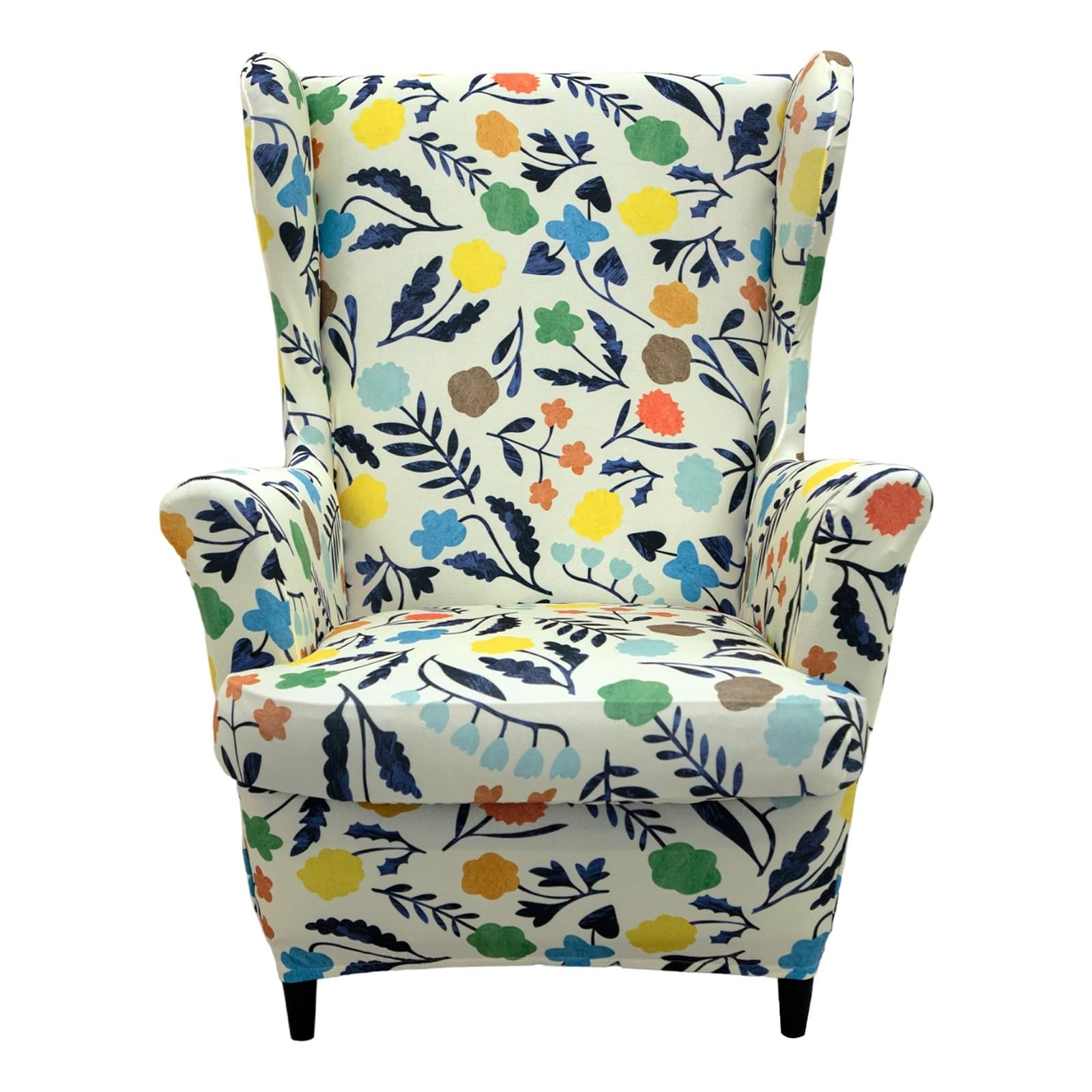 GCYEIDMA Wing Chair Slipcover Stretch Wingback Sofa Slipcover Floral Print Armchair Protector Couch Wing Chair Slipcovers Sloping Arm Back Covers(Color6)