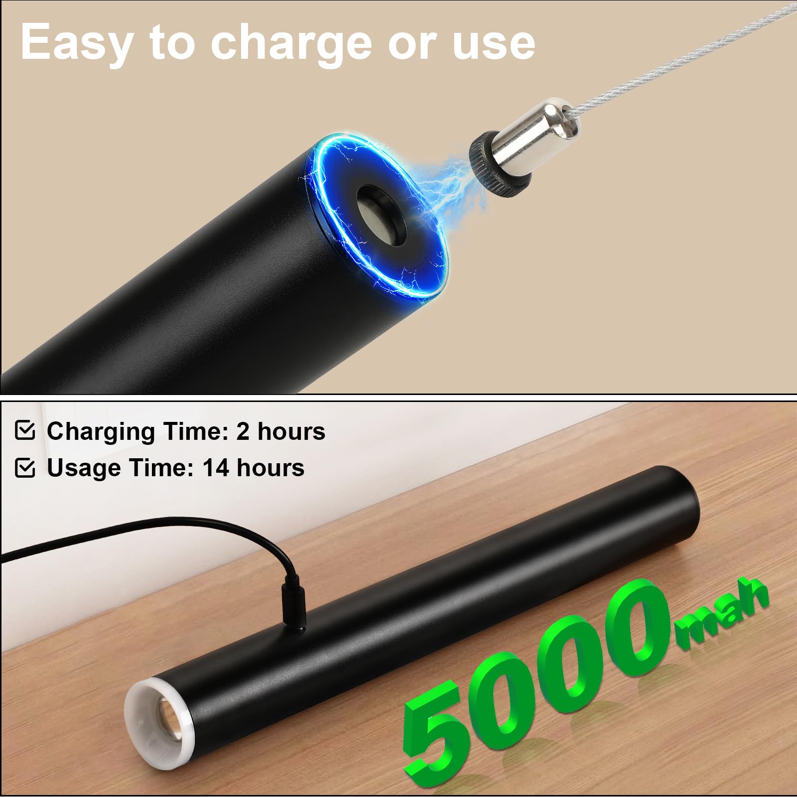 2er Hängelampe mit Batterie 5000 mAh Akku Pendelleuchte mit Fernbedienung Hängeleuchte Ohne Strom Dimmbar Schwarz Lampen Hängend mit Bewegungsmelder für Küchenlampe Schlafzimmer Wohnzimmer