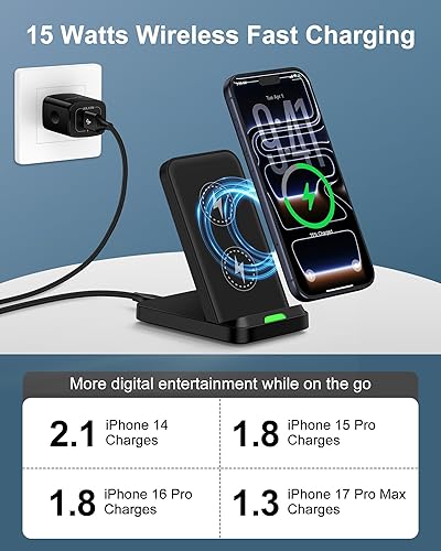 Miniatura 4 de Soporte de cargador inalámbrico Android para Samsung Galaxy S25 Ultra S24, 15 W Sam Sung Cable menos carga soporte de teléfono para iPhone 17 Pro