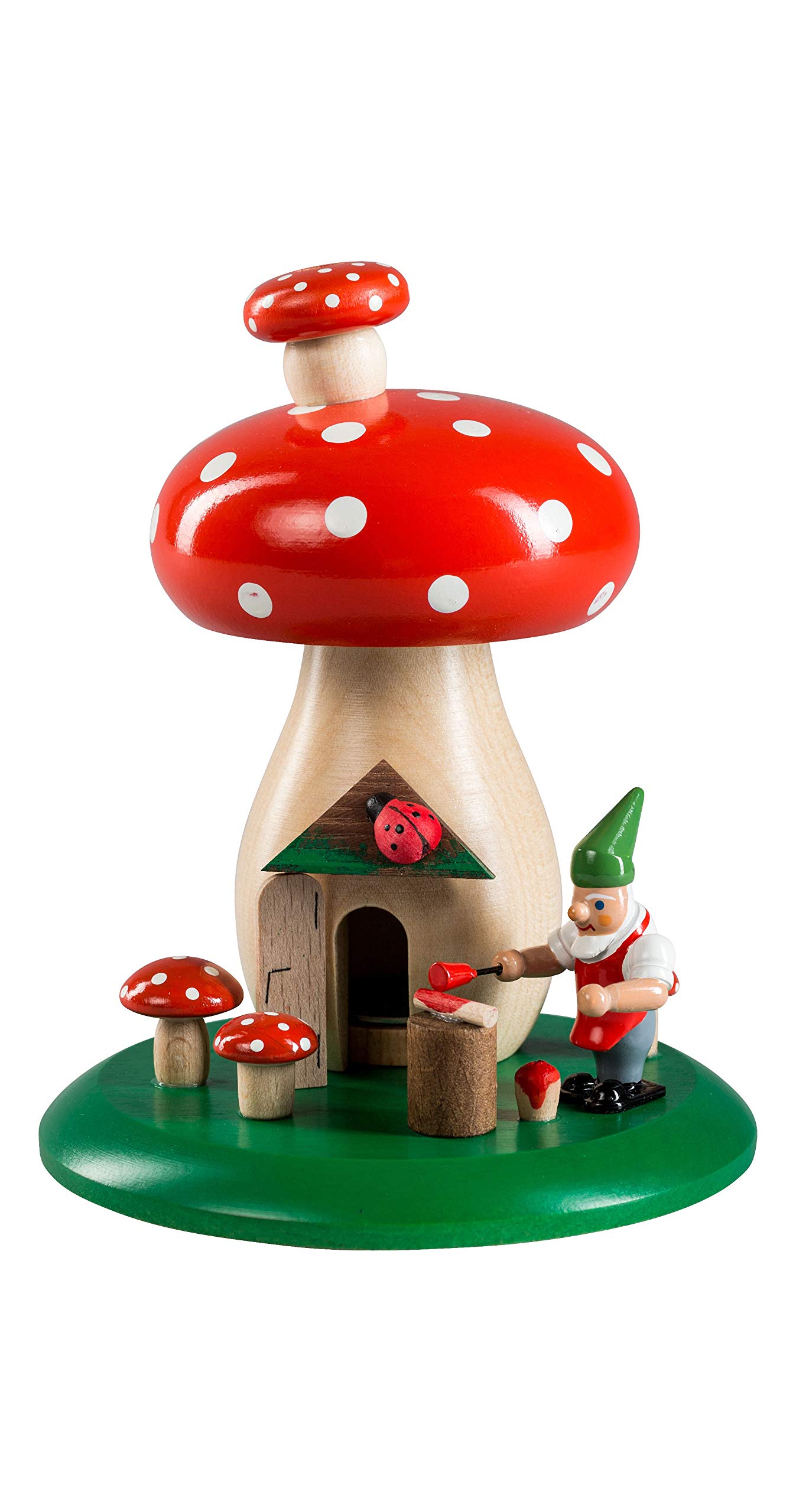 Fumeur Champignon vénéneux Glaesser : artisanat Erzgebirge 13 cm