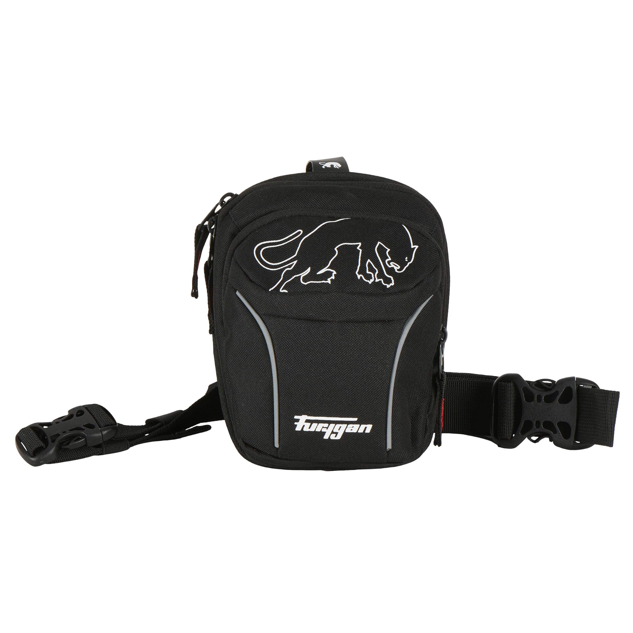 Furygan Colt EVO 2 - Bolsa de Pierna de Motocicleta - 1,5L Impermeable con Correas Ajustables e Inserciones Reflectantes - Práctica para Motociclista