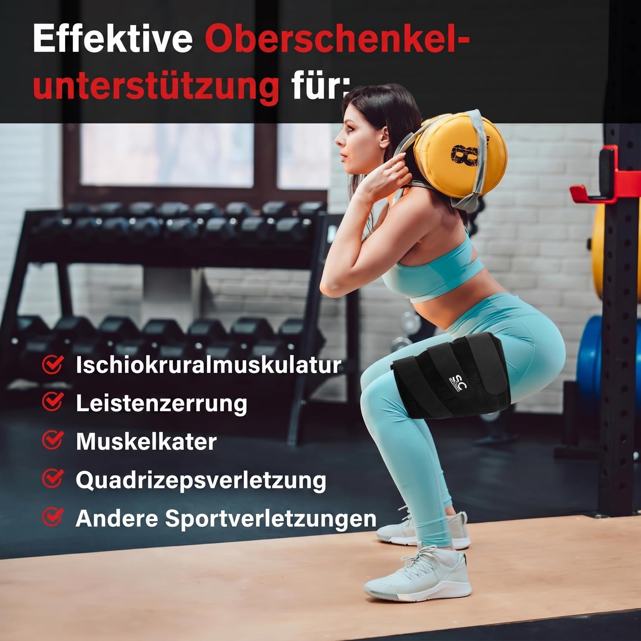 Stone and Clark Oberschenkelbandage – rutschfeste, bequeme Oberschenkelstütze und Oberschenkelbandage für Männer und Frauen - XL