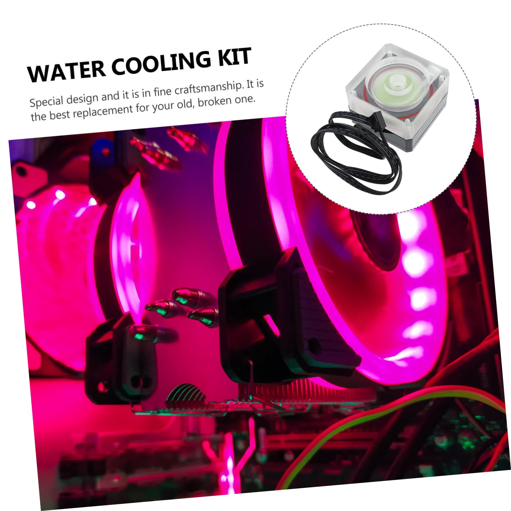 Kit de Refrigeración Líquida para PC con Bomba de Agua Flujo Mejorado Ruido Compatible con Sistemas de Enfriamiento por Agua para Ordenador