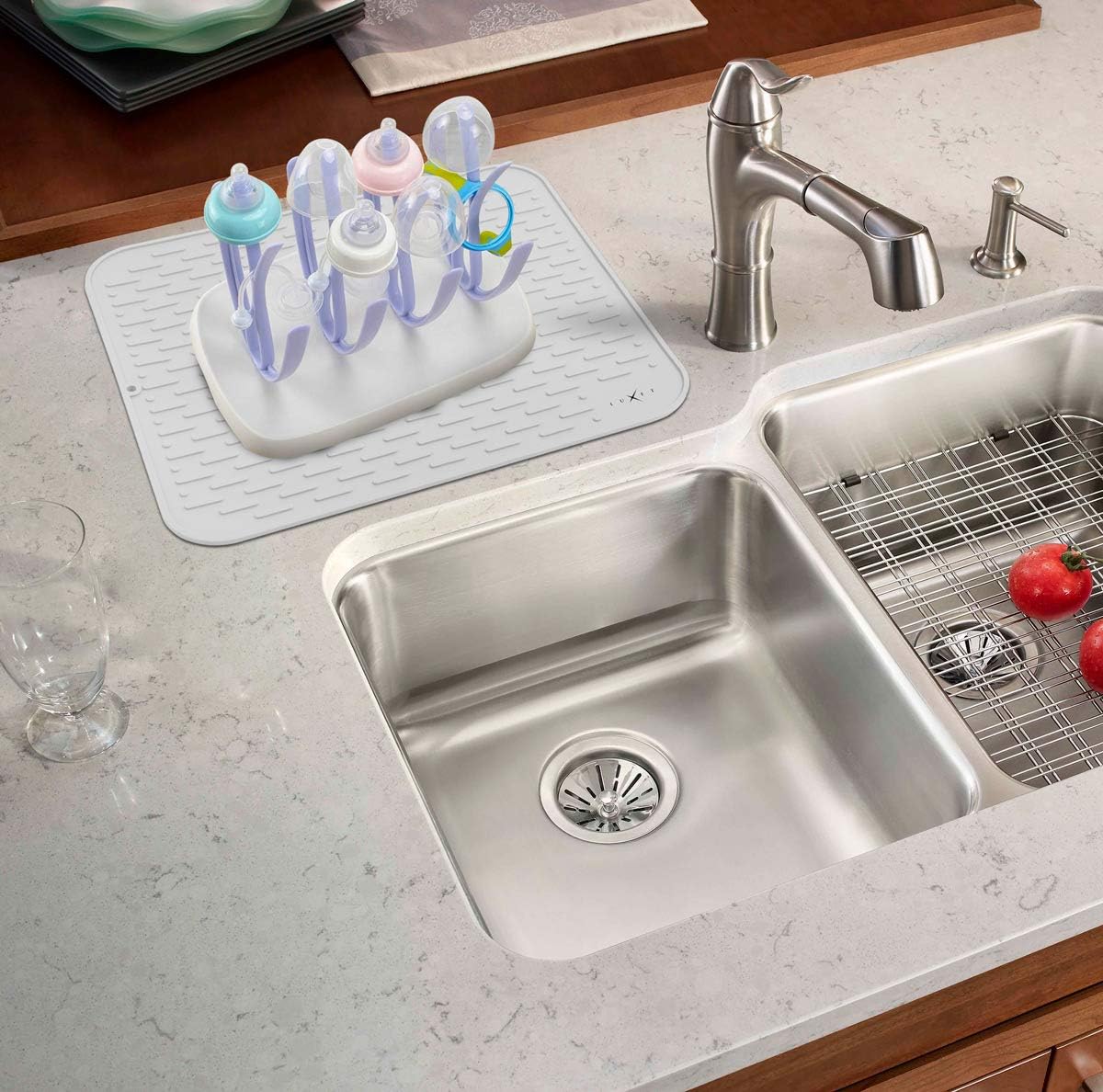 Luxet Tapis De Séchage En Silicone Avec Bec De Vidange Intégré - Tapis