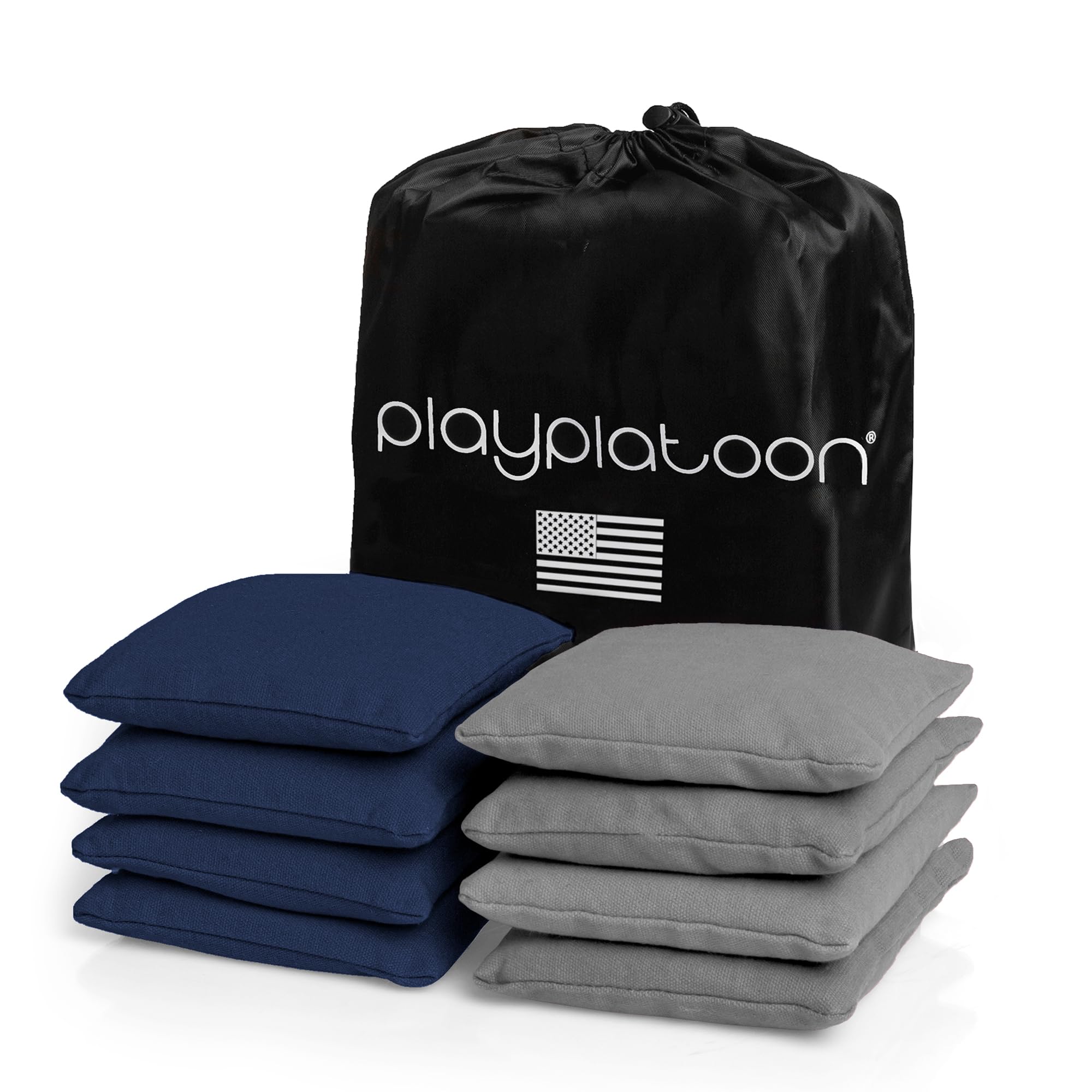 Weather Resistant Cornhole Bean Bags Set of 8 - Regulation Size & Weight - 4 Navy Blue & 4 Gray Corn Hole Bags — image 1