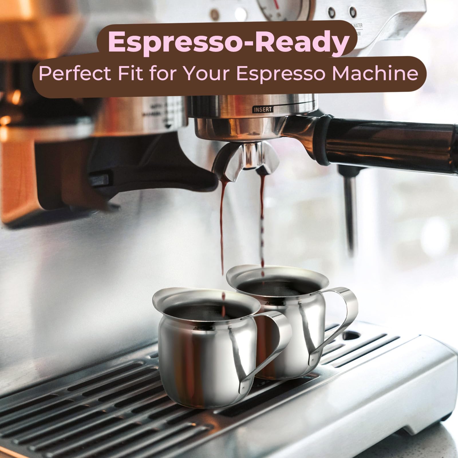 [Paquete de 12] Jarra de crema de 5 onzas, cremas de campana de acero inoxidable, mini recipiente para servir leche, crema de café, aderezo de ensalada, jarabe de arce, azúcar, máquina de café expreso