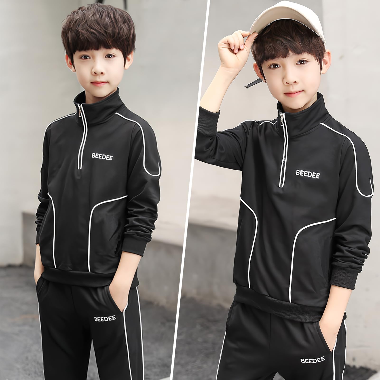 Survêtement Enfant Garçon Costume Jogging Ensemble de Sport 2pcs Sweatshirt + Pantalons Sportswear Décontracté