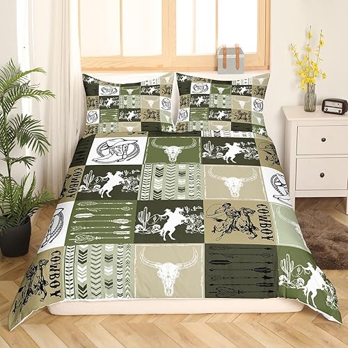 Miniatura 3 de Manfei Juego de funda de edredón de vaquero, tamaño individual, funda de edredón con 1 funda de almohada, funda de edredón con 1 funda de almohada,