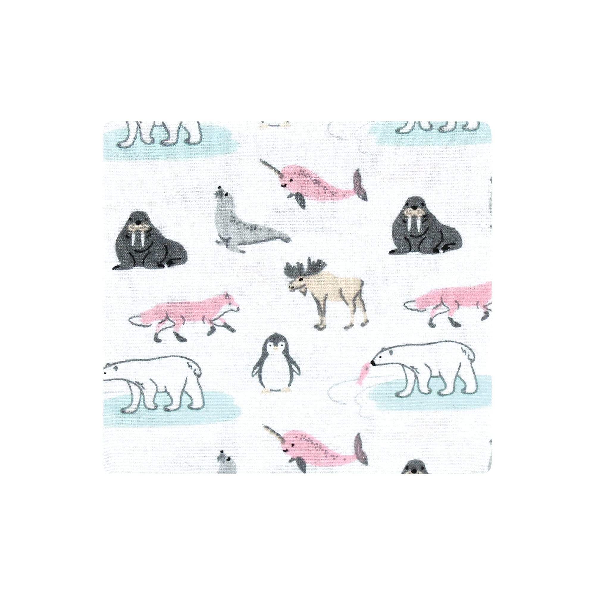 Hudson Baby Unisex Baby Cotton Flannel Receiving Blankets Bundle, Girl Arctic Animals, One Size