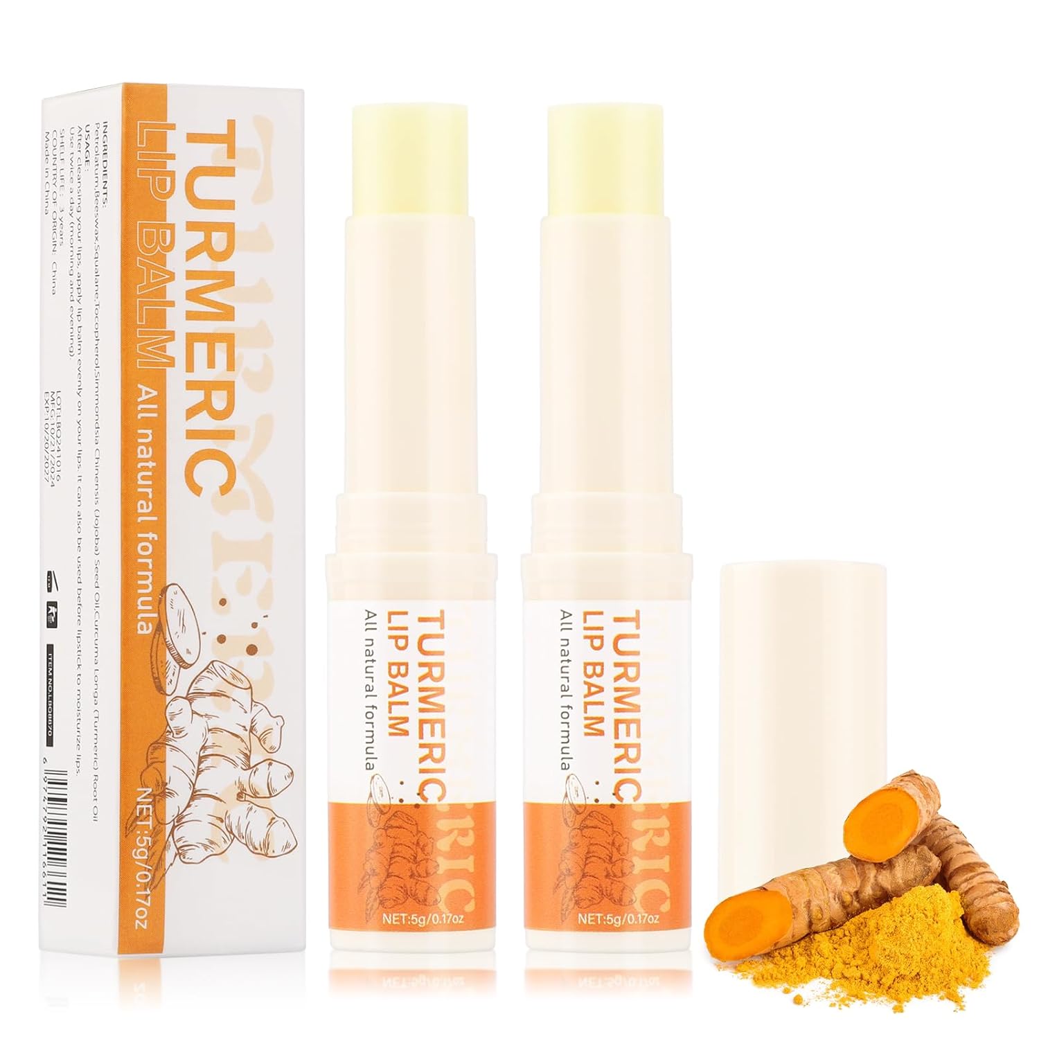 2PCS Turmeric Lip Balm for Darkish Lips with Turmeric Oil, Darkish Lips Trea… 2PCS Turmeric Lip Balm for Darkish Lips with Turmeric Oil, Darkish Lips Trea…